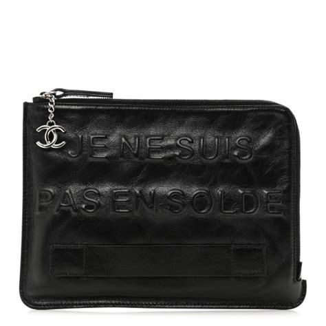 Chanel Medium Je Ne Suis Pas En Solde Zip Clutch 